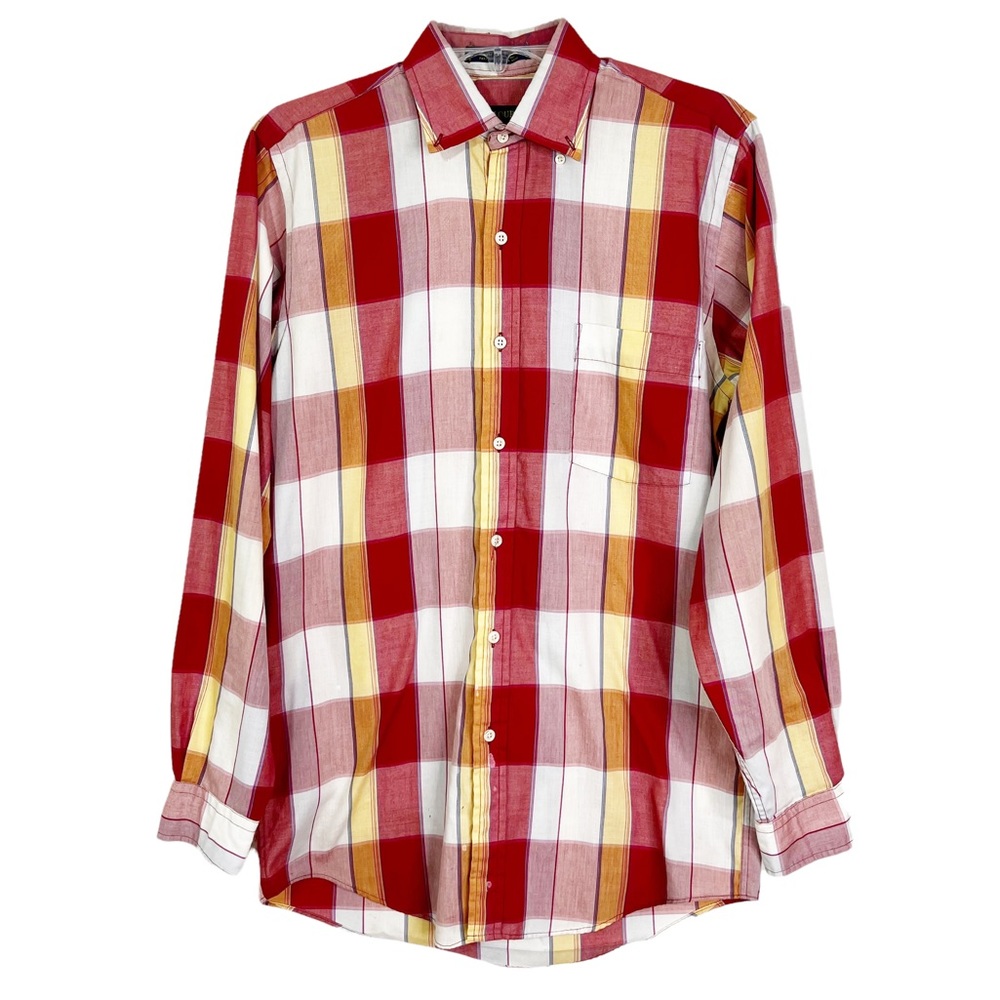 Colours Alexander Julian Vintage Men’s Plaid Long Sleeve Button Down Shirt Sz S